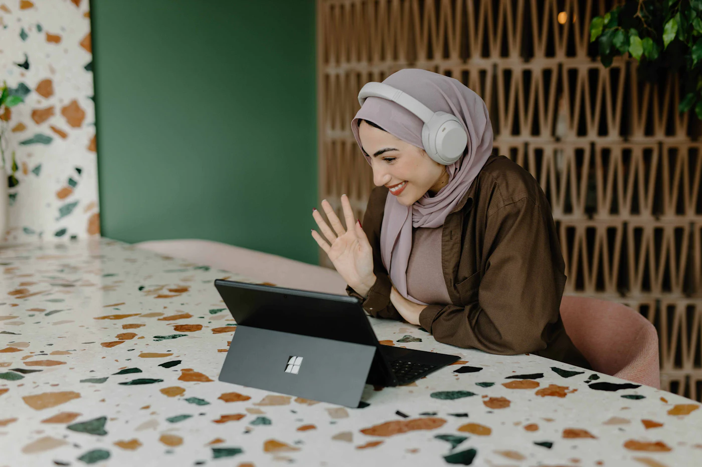 A person working on a laptop